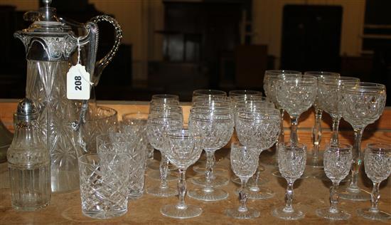 Part suite of cut glassware